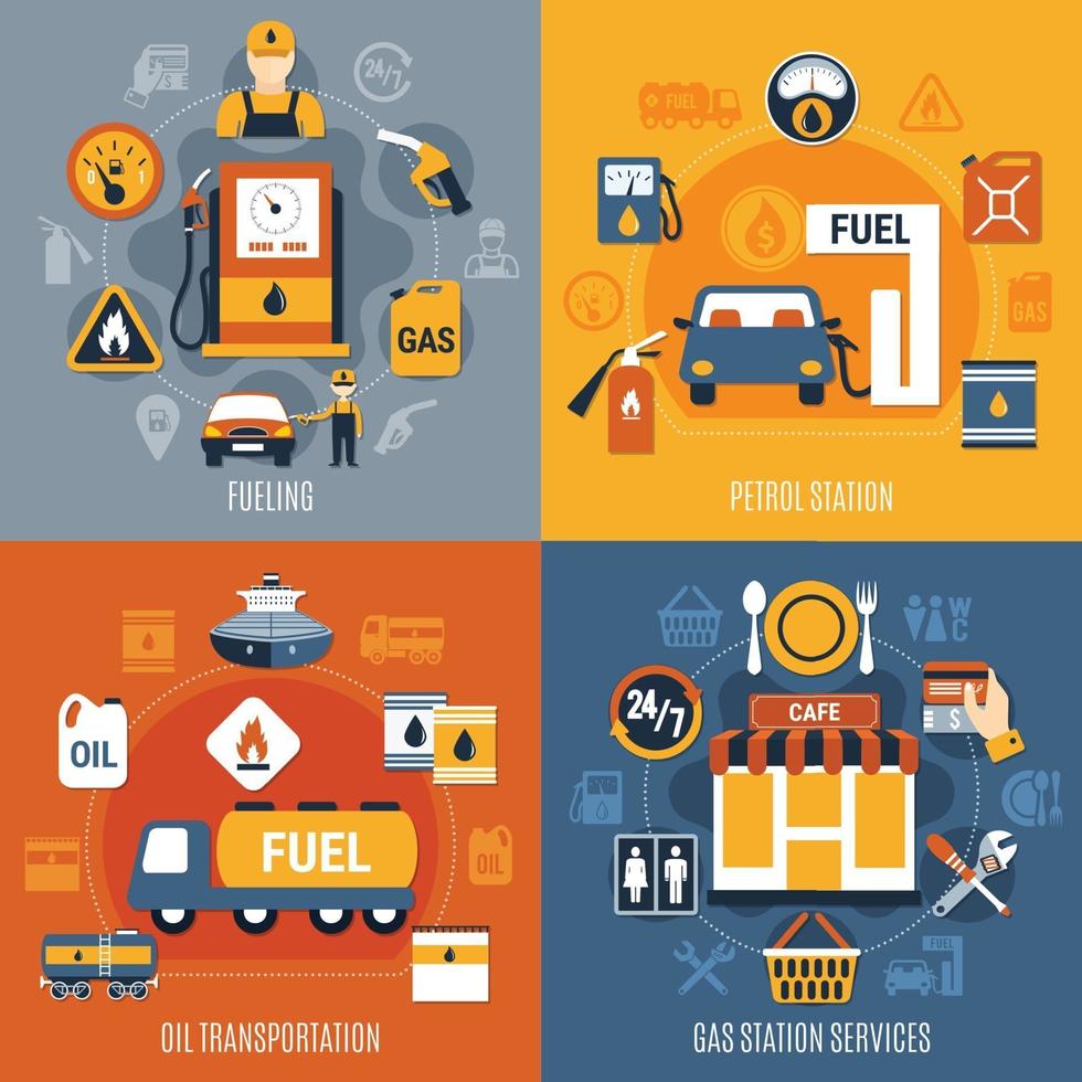 illustrazione di vettore stabilita di concetto della pompa del carburante