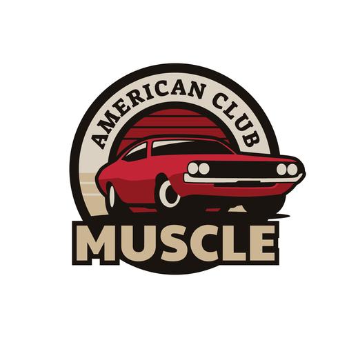 Distintivo Muscle Car Club vettore