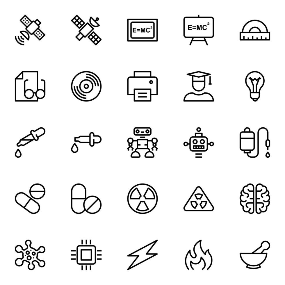 schema icone per scienza. vettore