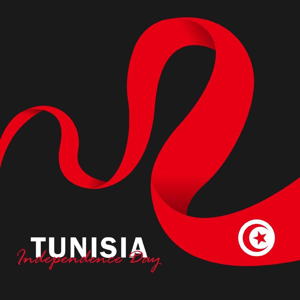 vettore del giorno dell'indipendenza con le bandiere della tunisia.