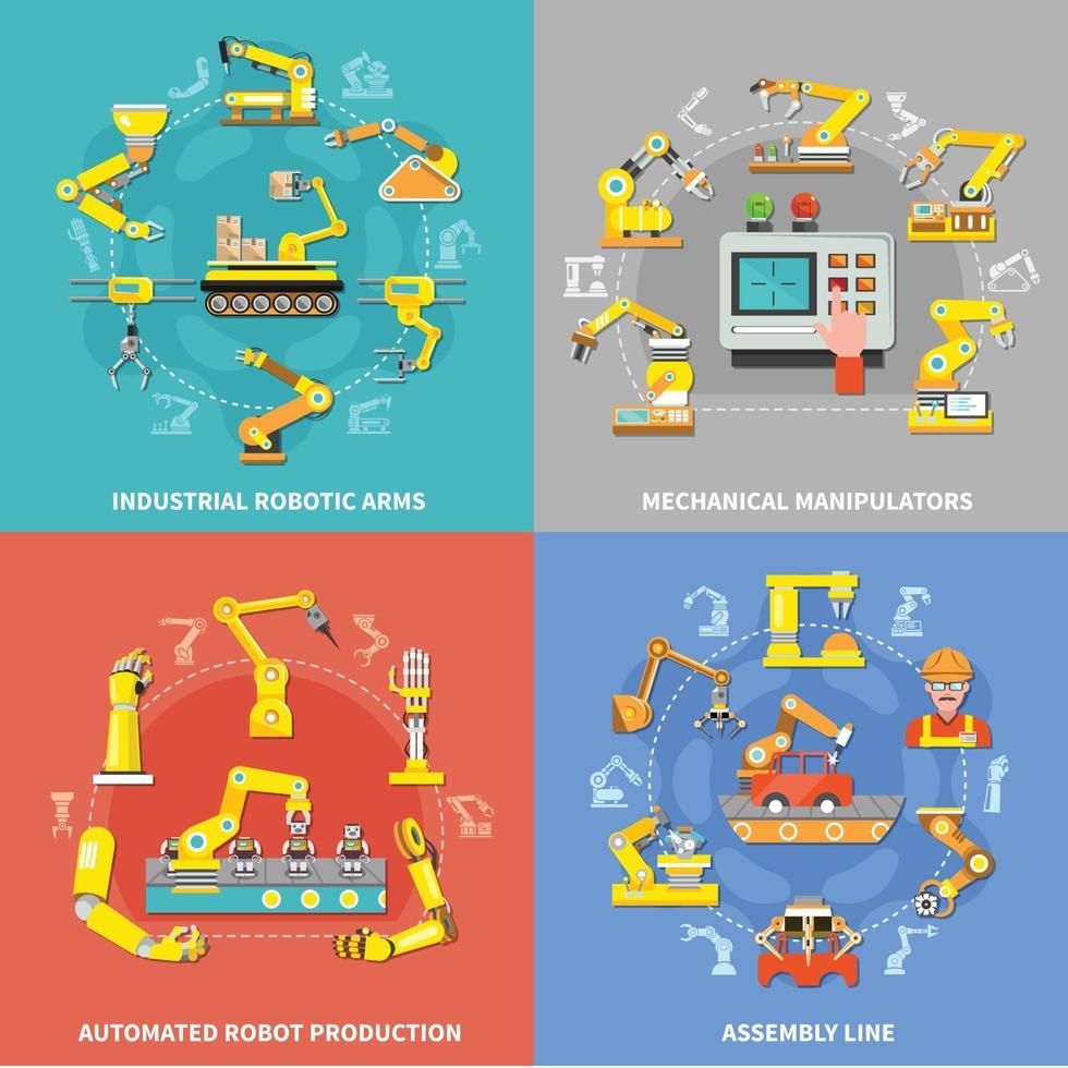 illustrazione di vettore di concetto di braccio robotico