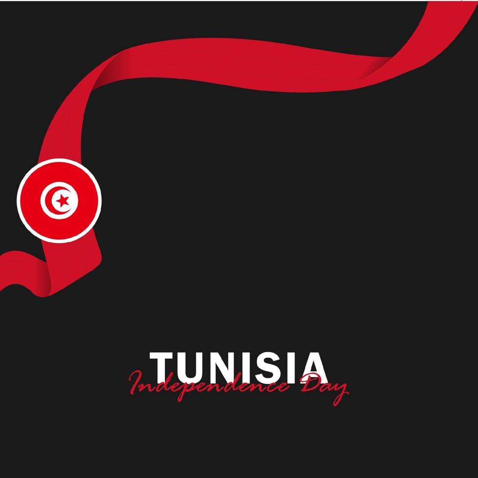 vettore del giorno dell'indipendenza con le bandiere della tunisia.