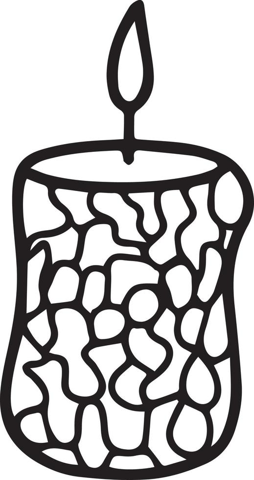 candela accesa. illustrazione vettoriale disegnata a mano in stile scarabocchio