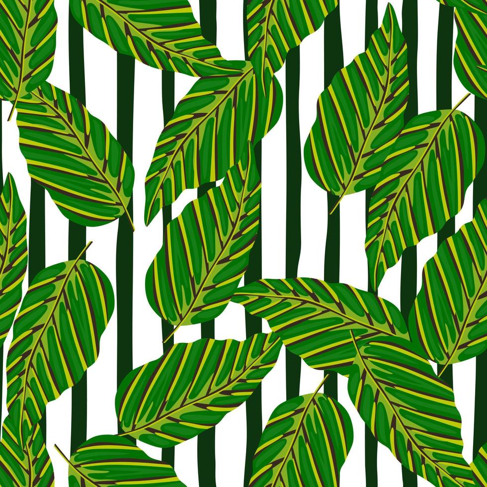 decorativo tropicale palma le foglie senza soluzione di continuità modello. giungla foglia sfondo. esotico botanico struttura. vettore