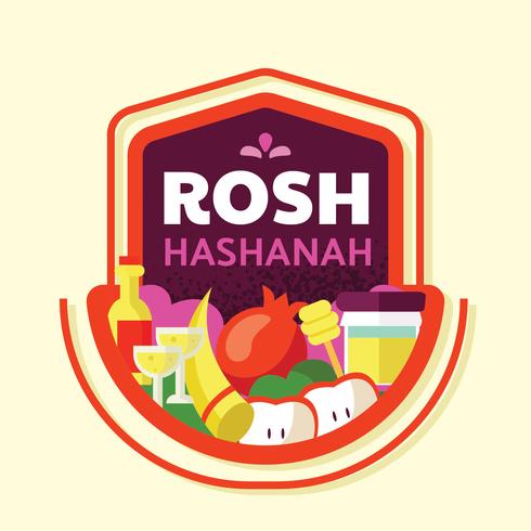 Disegno vettoriale di Rosh Hashanah Badge