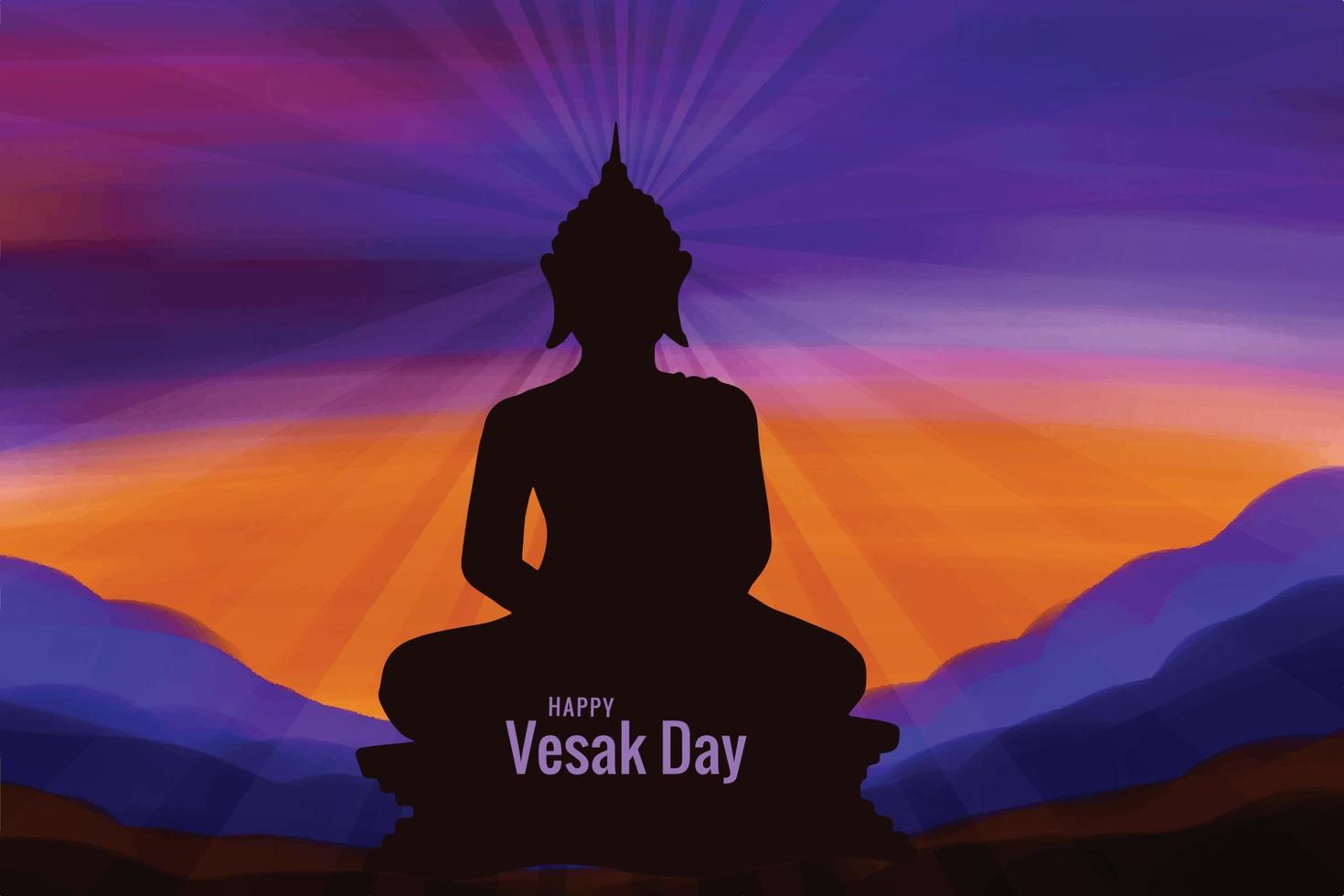 contento Vesak giorno Budda purnima auguri celebrazione carta sfondo vettore