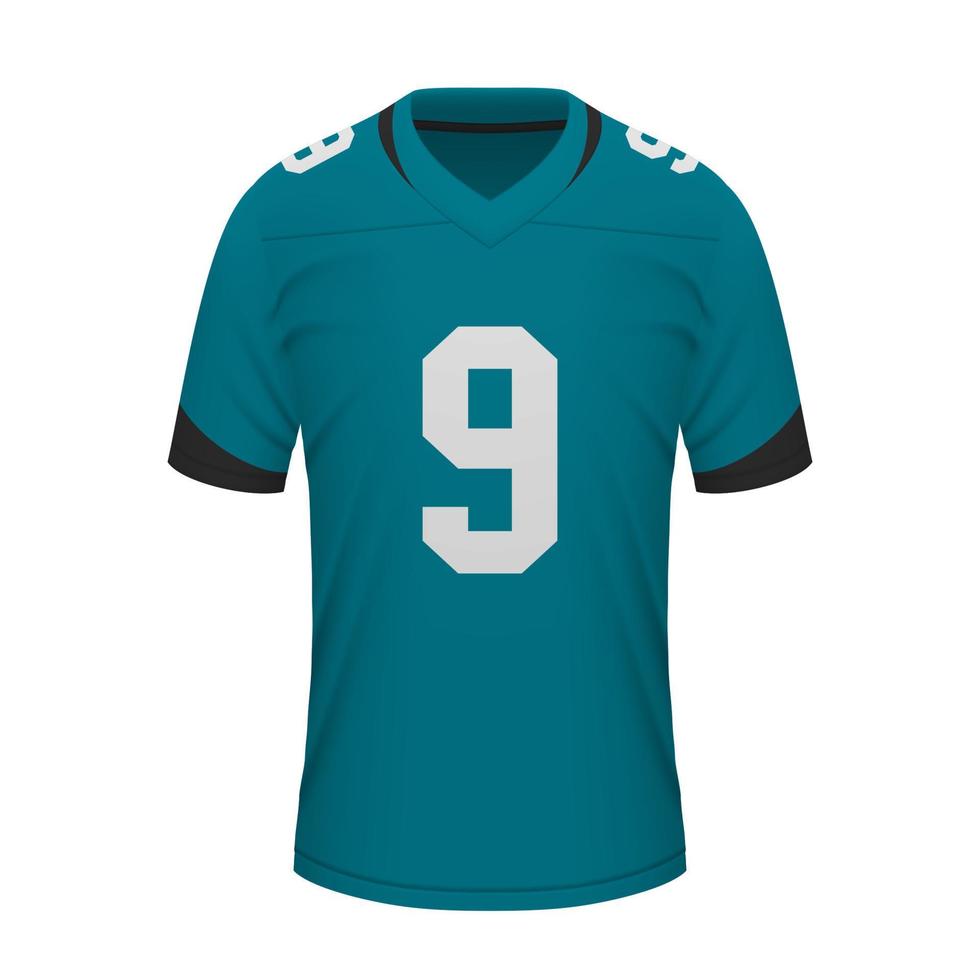 realistico americano calcio camicia di jacksonville, maglia modello vettore