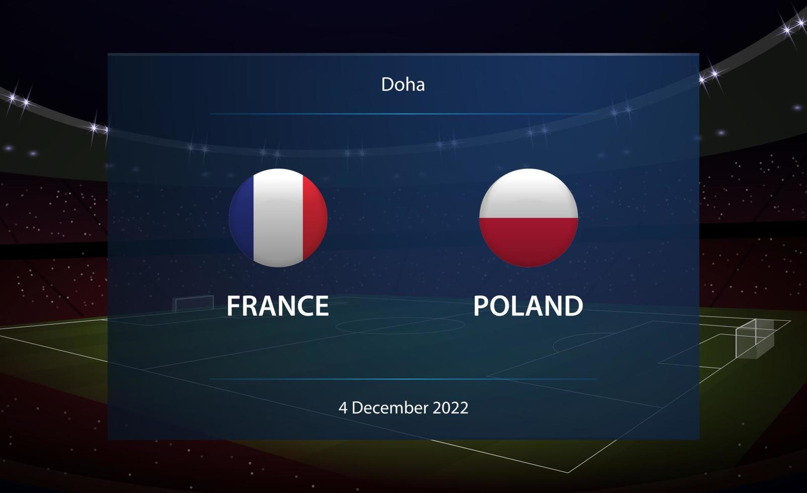 Francia vs Polonia. calcio tabellone segnapunti trasmissione grafico vettore