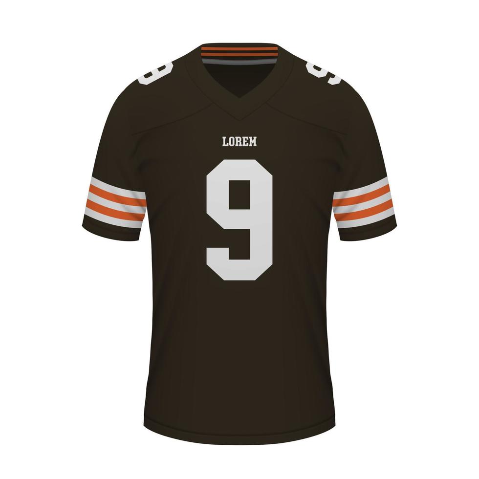 realistico americano calcio camicia di cleveland, maglia modello vettore