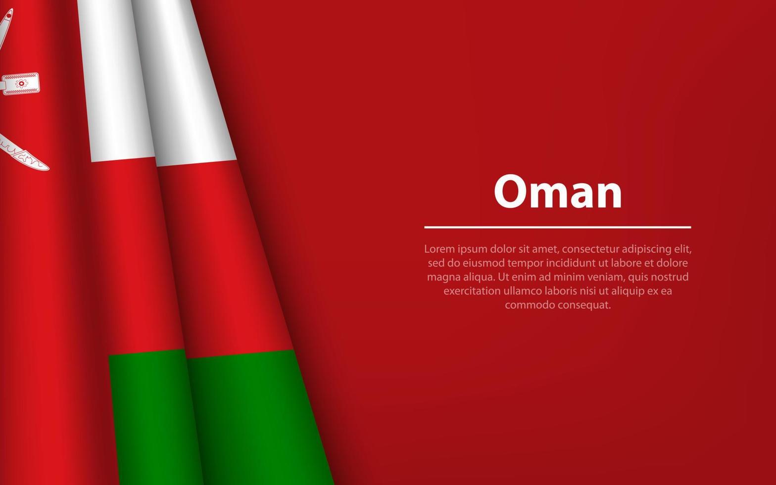 onda bandiera di Oman con copyspace sfondo. vettore