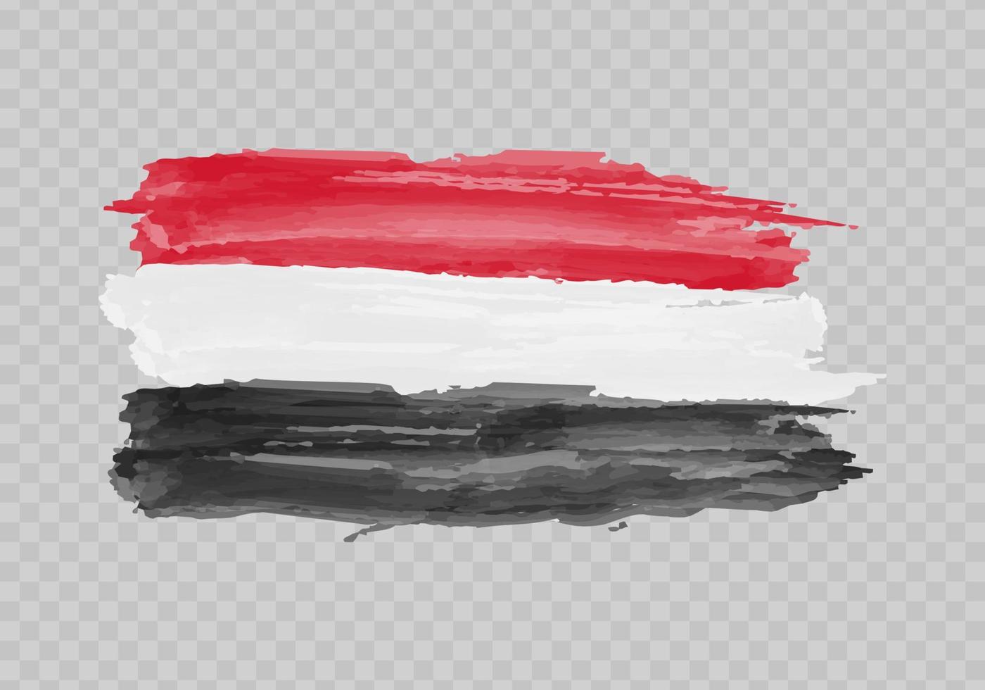 acquerello pittura bandiera di yemen vettore
