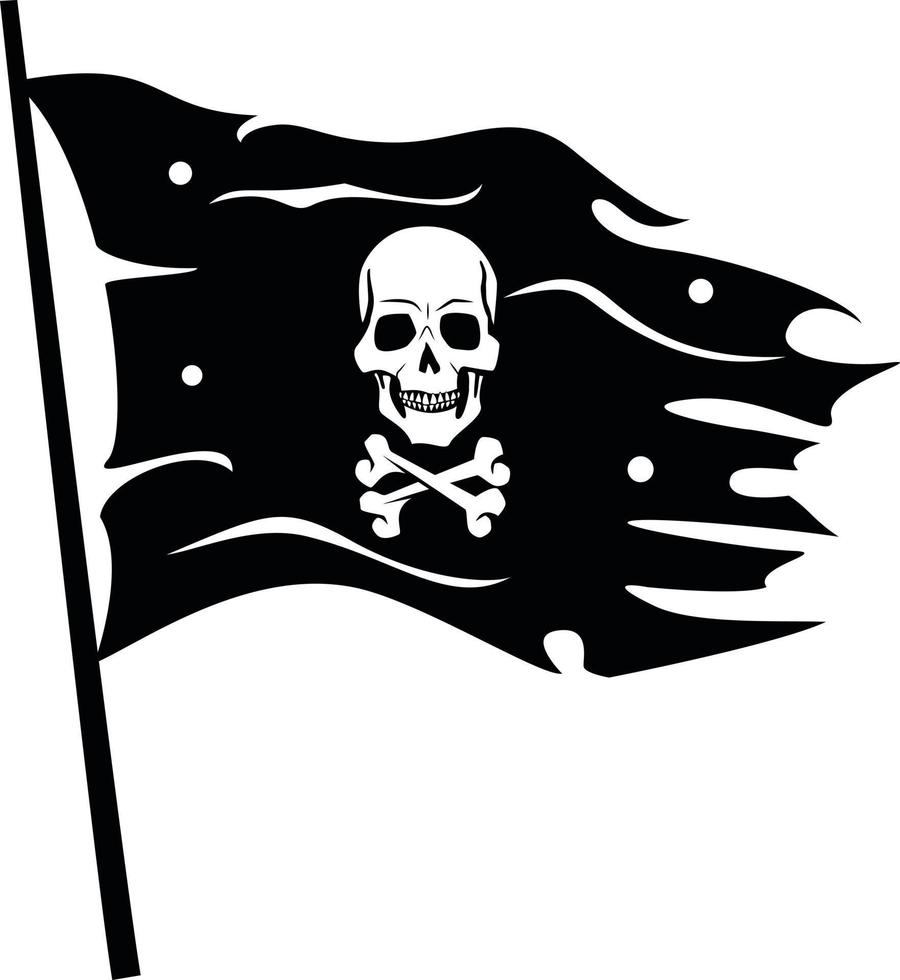 vettore grafica di nero pirata bandiera con un' cranio