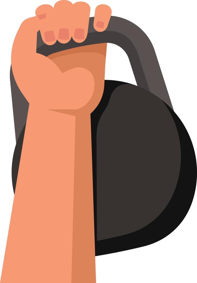 vettore Immagine di un' mano sollevamento kettlebell
