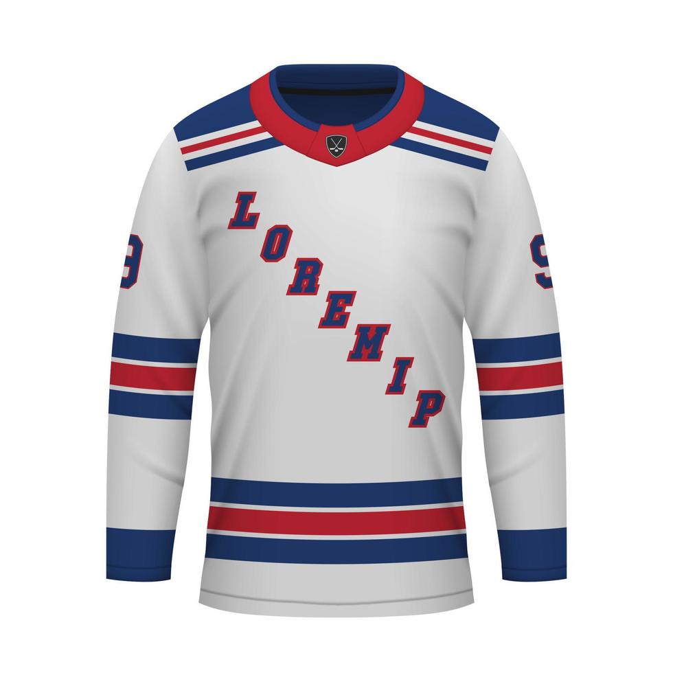 realistico ghiaccio hockey lontano maglia nuovo York rangers , camicia modello vettore