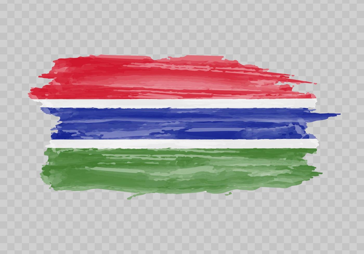 acquerello pittura bandiera di Gambia vettore