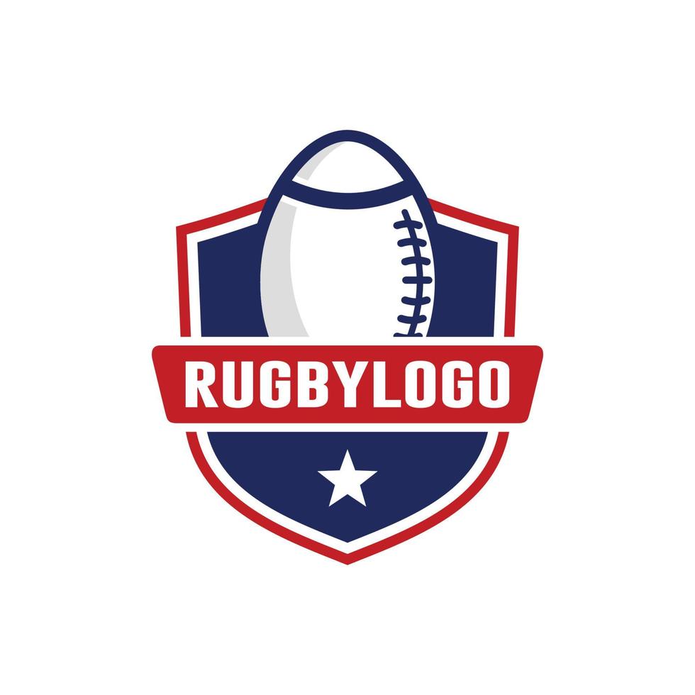 Rugby logo design vettore
