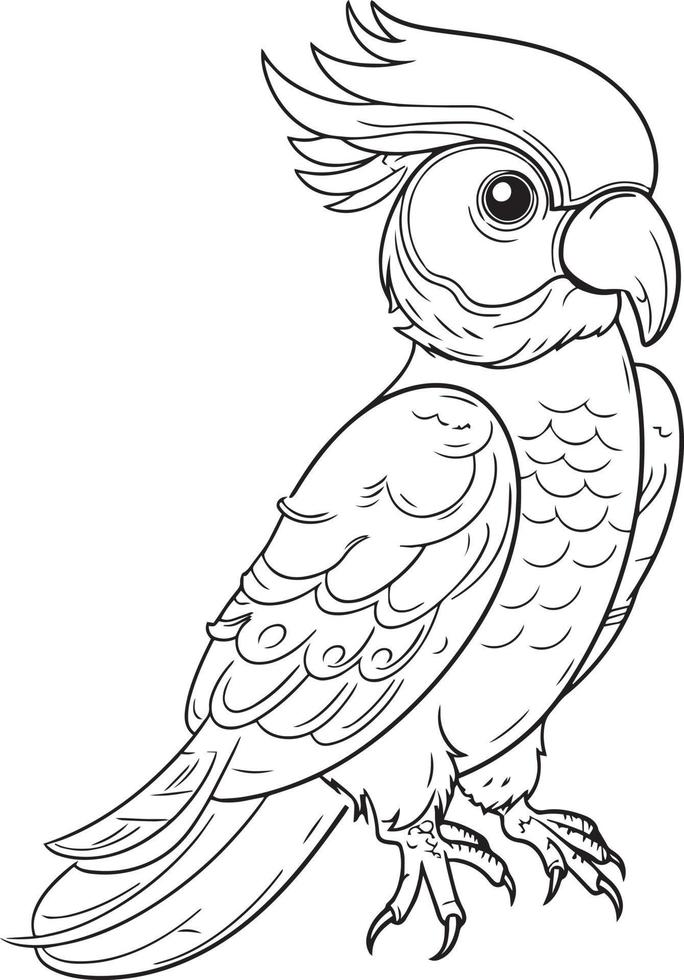 pappagallo vettore schema. colorazione libro pappagallo design.