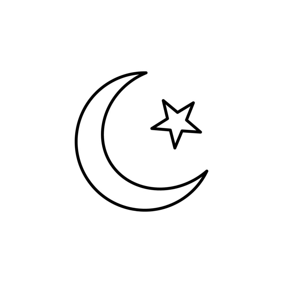 musulmano mezzaluna e stella schema vettore icona