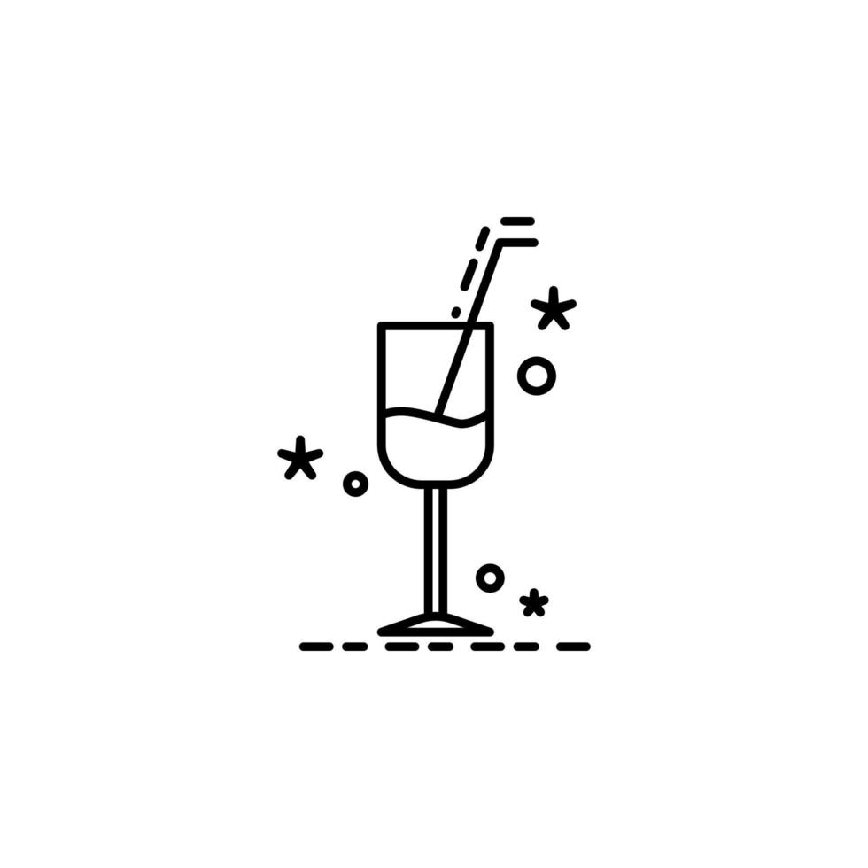 bicchiere di Champagne crepuscolo stile vettore icona