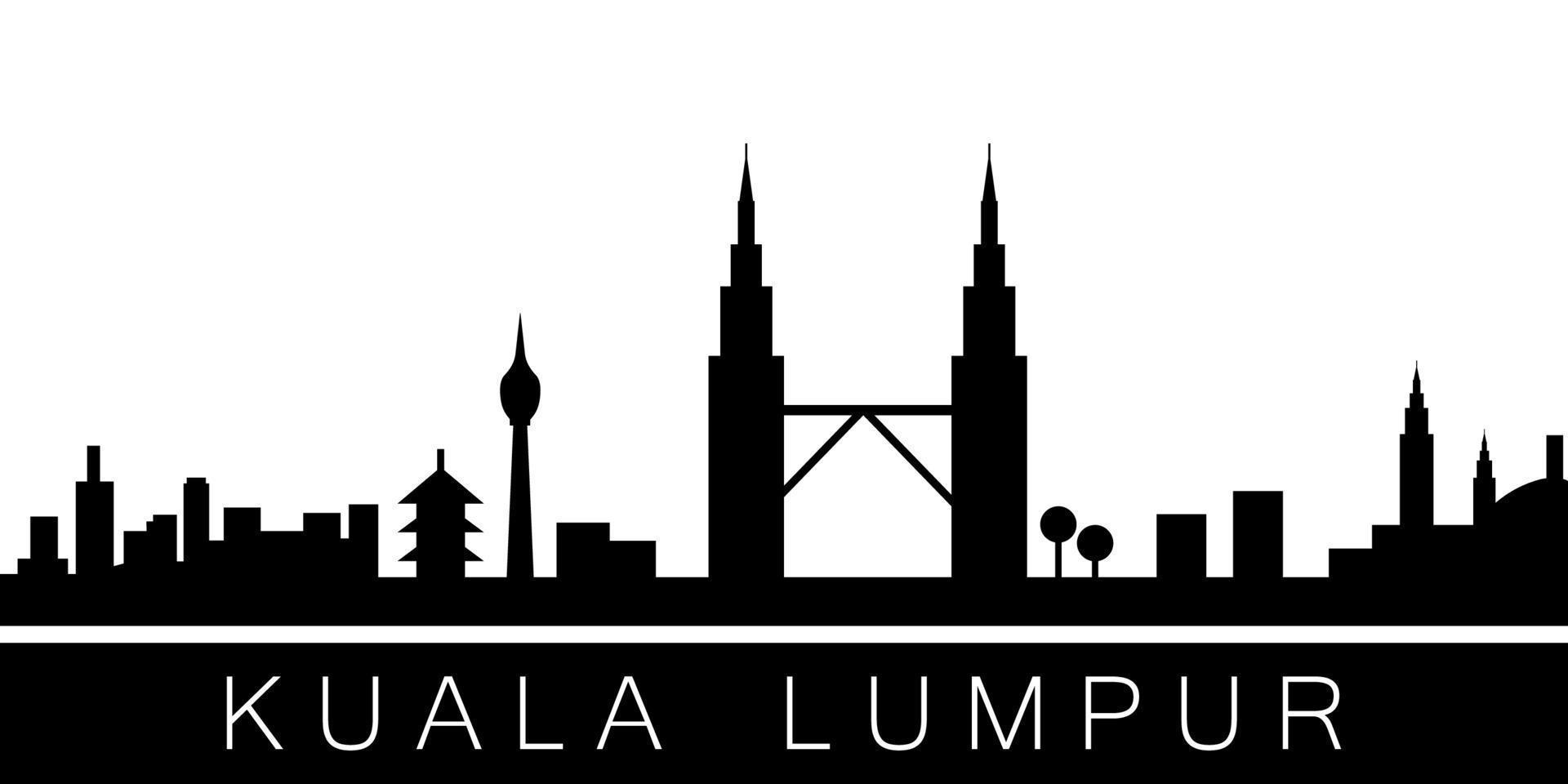 Kuala Lumpur dettagliato orizzonte vettore