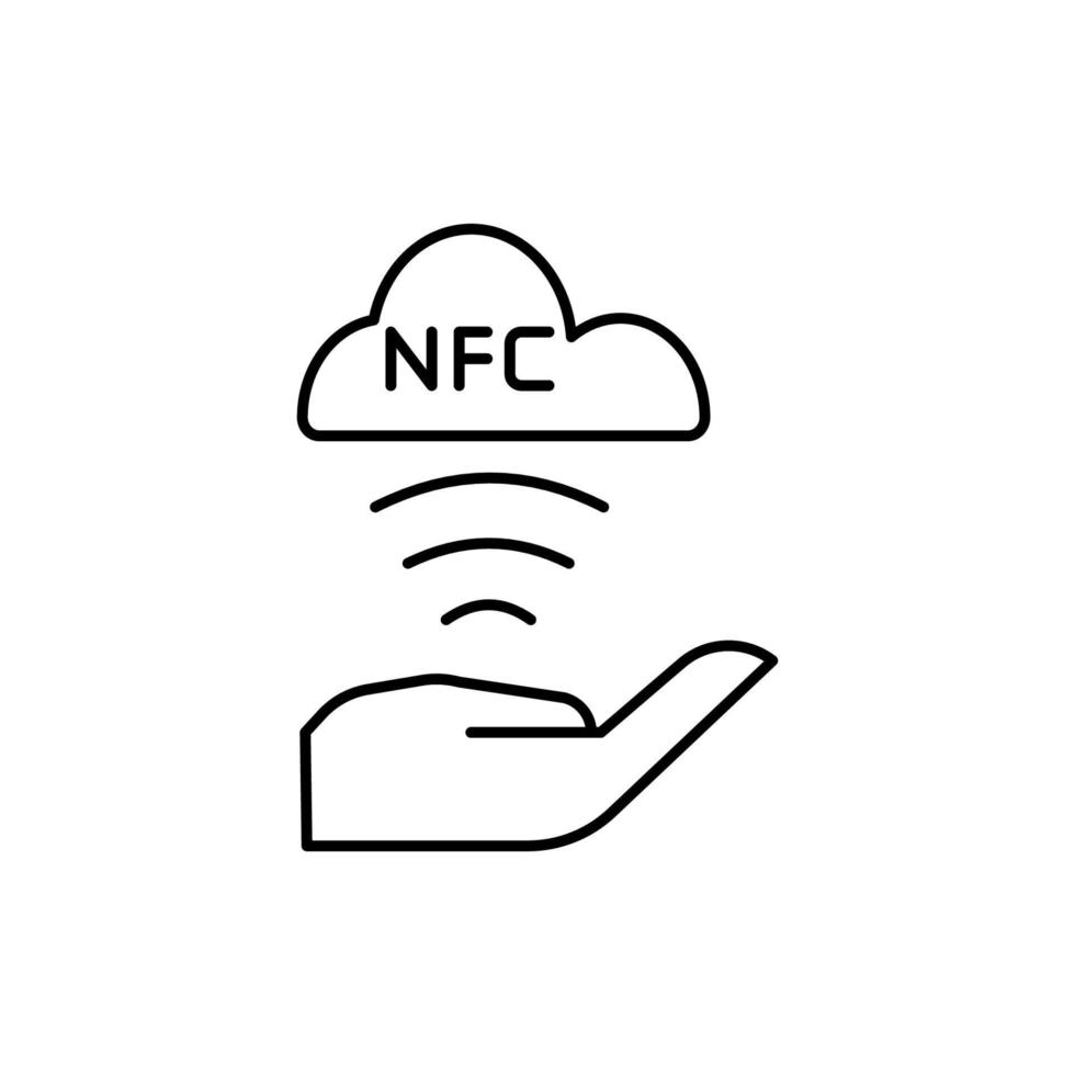 mano, NFC, nube vettore icona