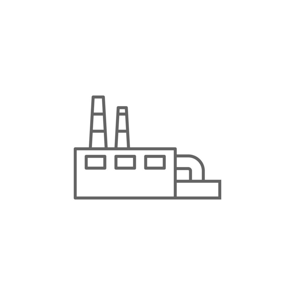 industria piatto, costruzione, fabbrica, pianta, energia stazione magazzino vettore icona