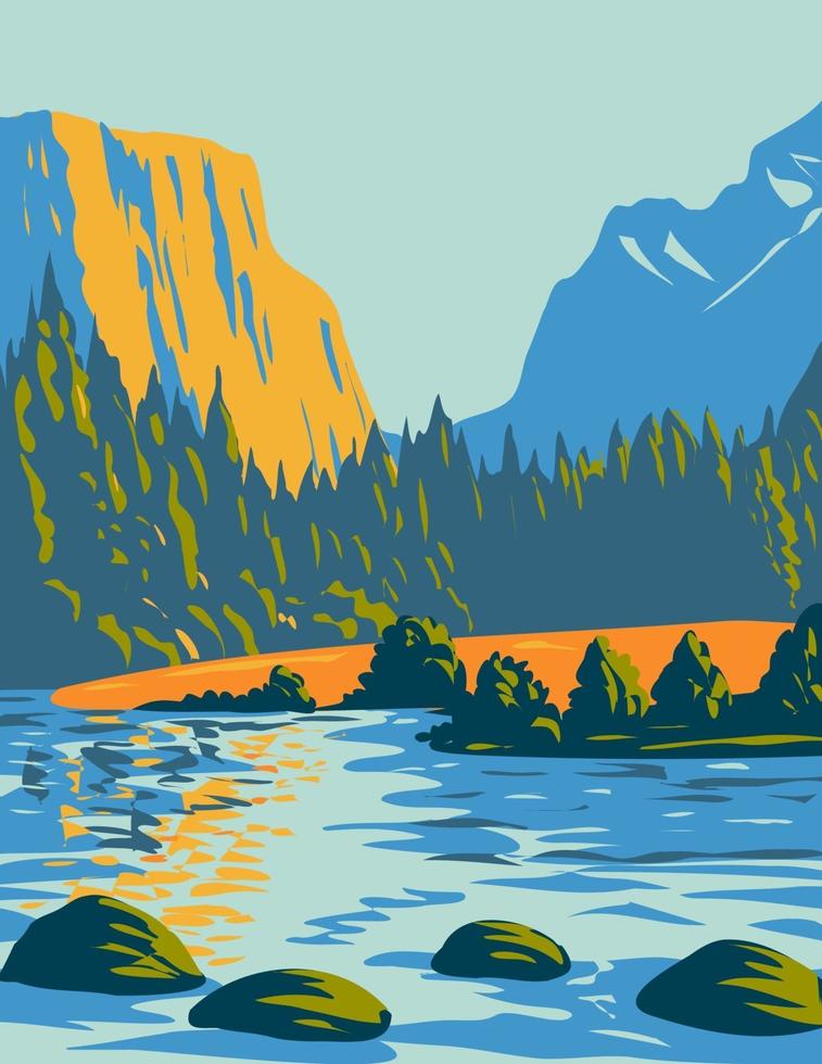 voyageurs national park situato nel nord del minnesota vicino al confine canadese poster art wpa vettore