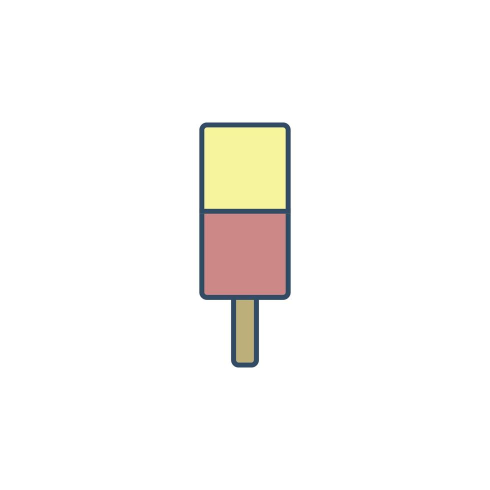 ghiaccio crema su bastone colorato crepuscolo stile vettore icona