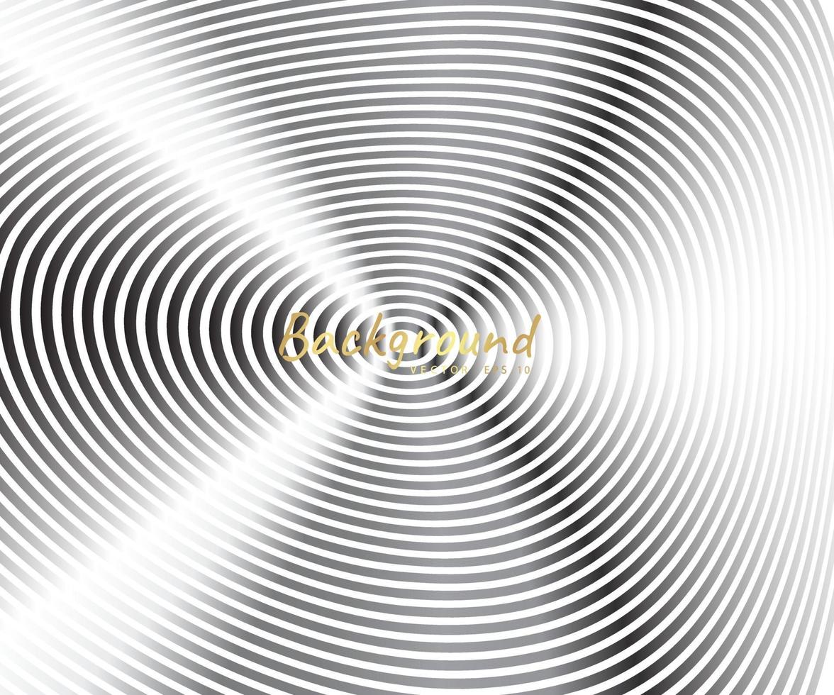 anello di colore bianco e nero modello cerchio astratto. illustrazione vettoriale astratta per onda sonora, grafica monocromatica.