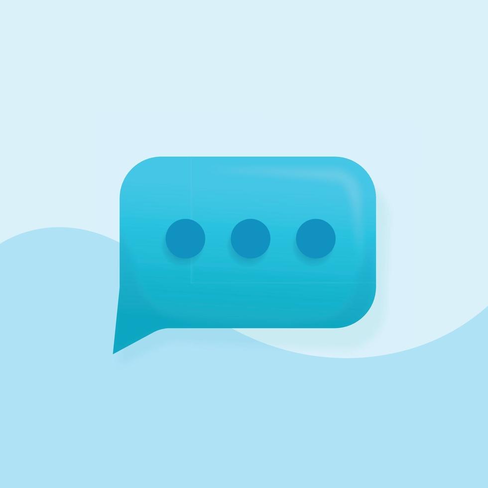 Bolla di chat 3D, conversazione, dialogo, messenger vettore