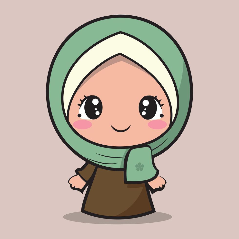 carino e adorabile hijab musulmano donna vettore illustrazione