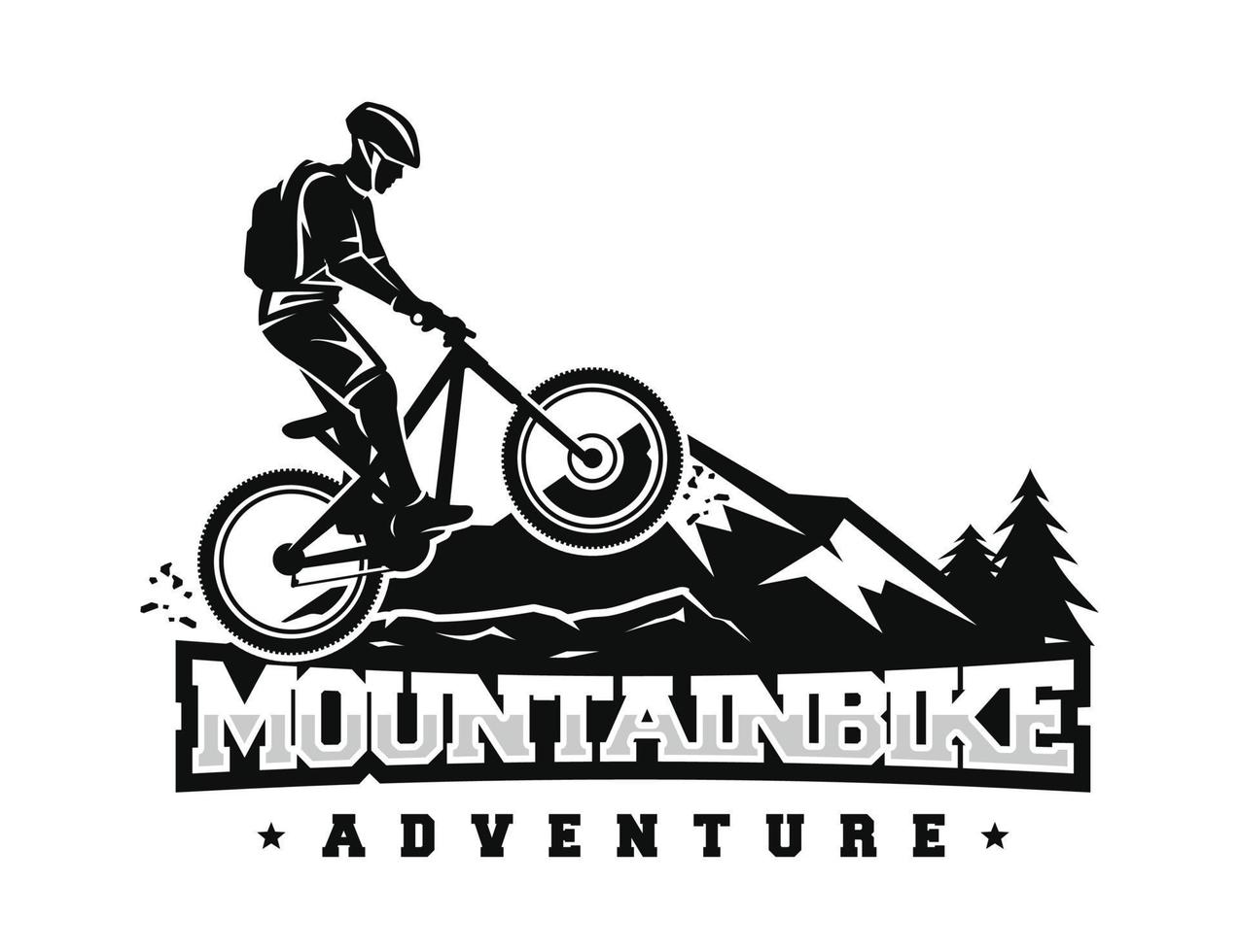 montagna bicicletta logo design vettore