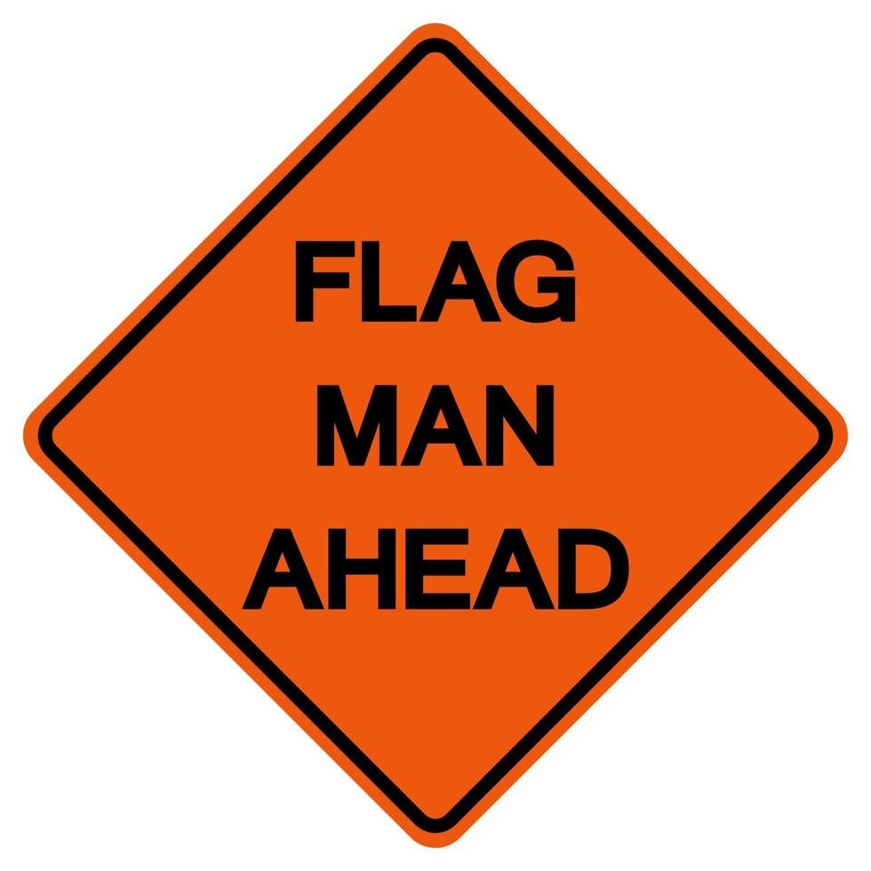 bandiera uomini avanti traffico stradale simbolo segno isolare su sfondo bianco, illustrazione vettoriale