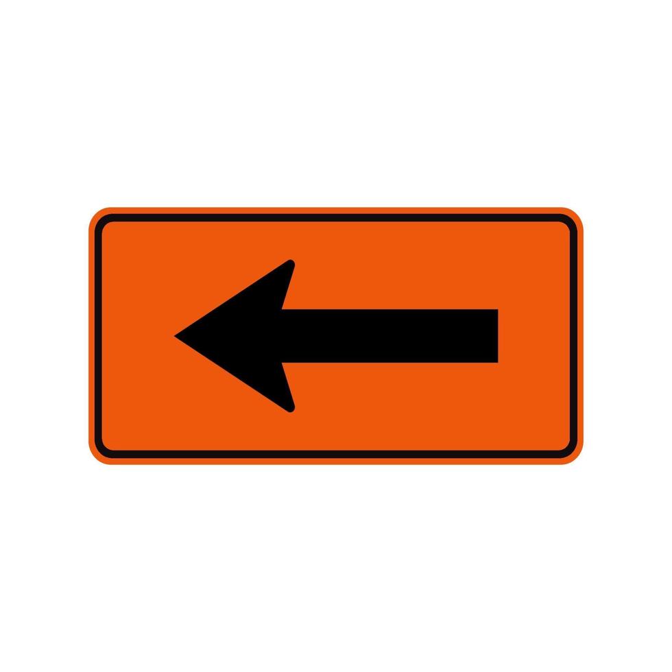 andare a sinistra dalle frecce segno simbolo stradale isolare su sfondo bianco, illustrazione vettoriale