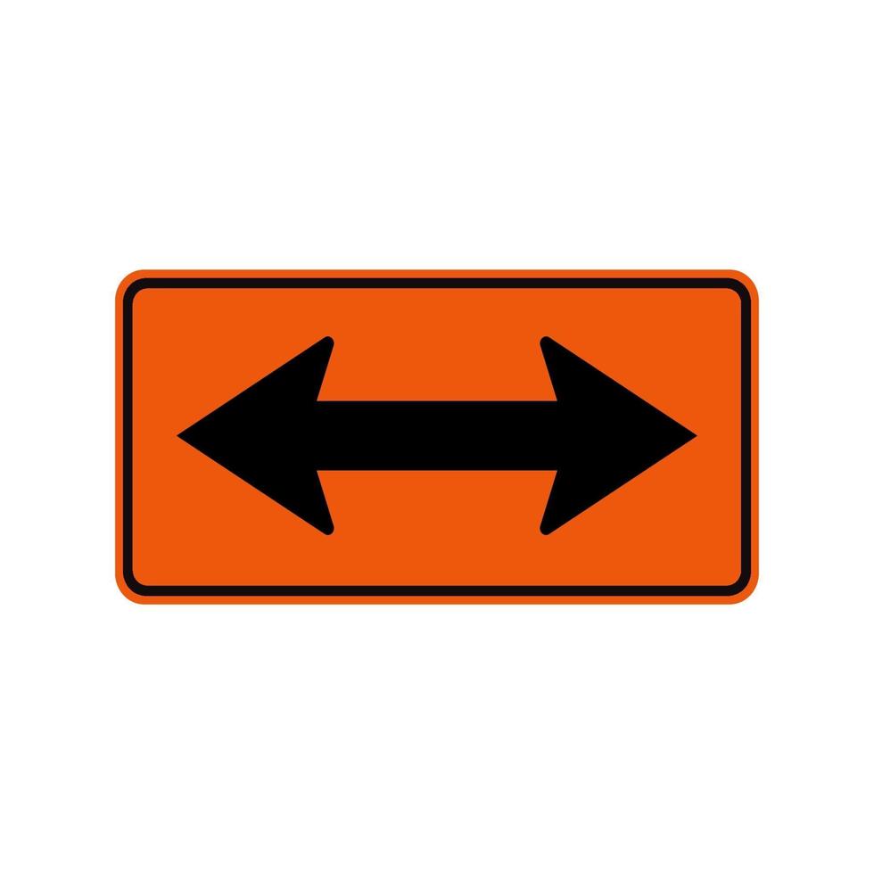 andare a sinistra oa destra dal segno del simbolo delle frecce isolare su sfondo bianco, illustrazione vettoriale