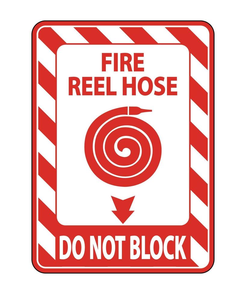 La manichetta antincendio non blocca il segno su sfondo bianco vettore