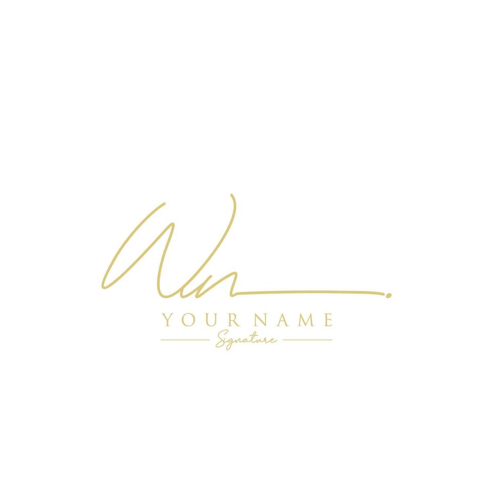lettera wn firma logo modello vettoriale