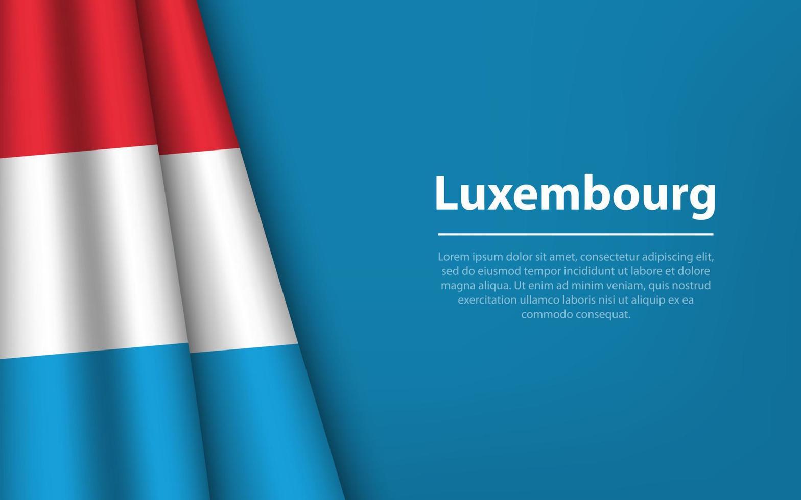 onda bandiera di lussemburgo con copyspace sfondo. vettore