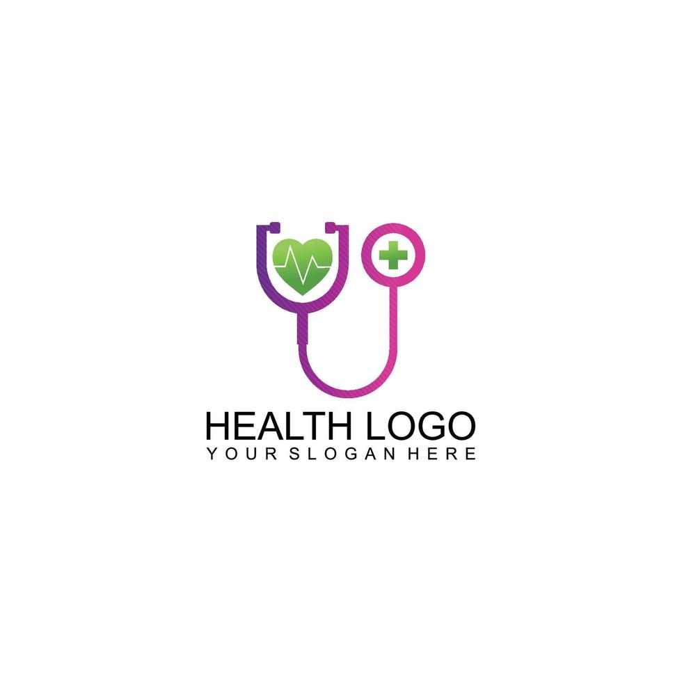 stetoscopio vettore icona logo design. icona di vettore dello strumento di controllo sanitario.