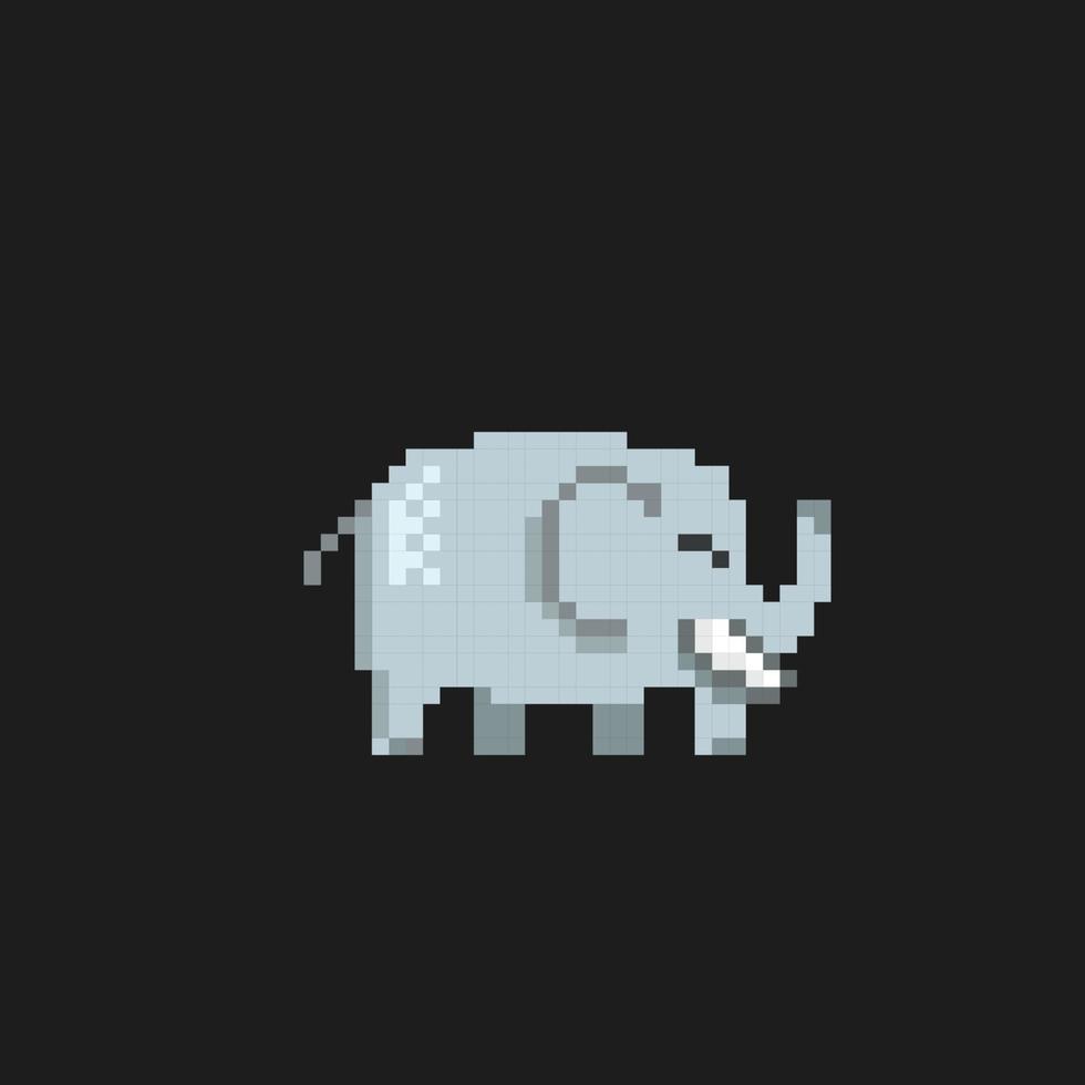 carino elefante nel pixel arte stile vettore