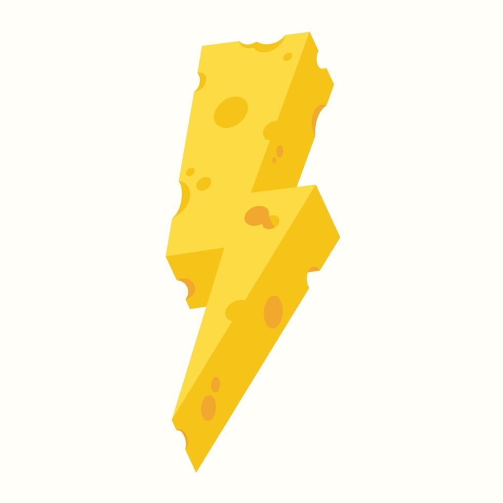 icona di formaggio al burro in forme di fulmine vettore