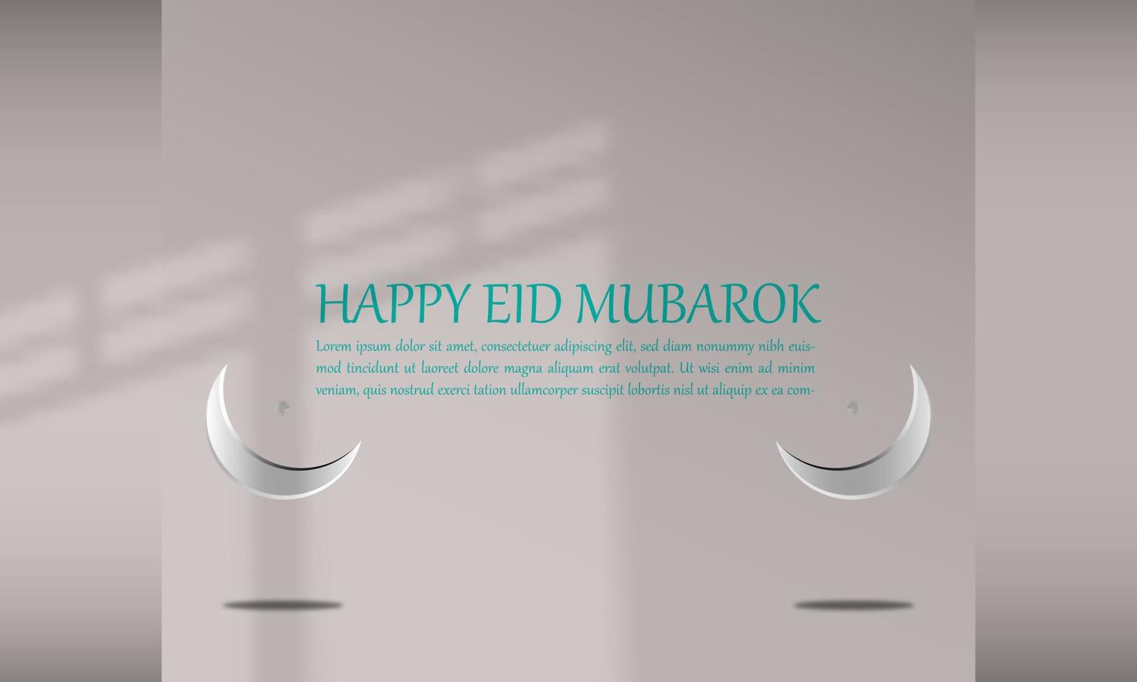 islamico sfondo con eid mubarak saluto carta con islamico ornamento semplice elegante grigio colore attraente eps 10 vettore