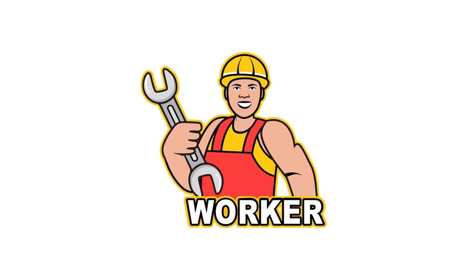 servizio lavoratore logo vettore illustrazione
