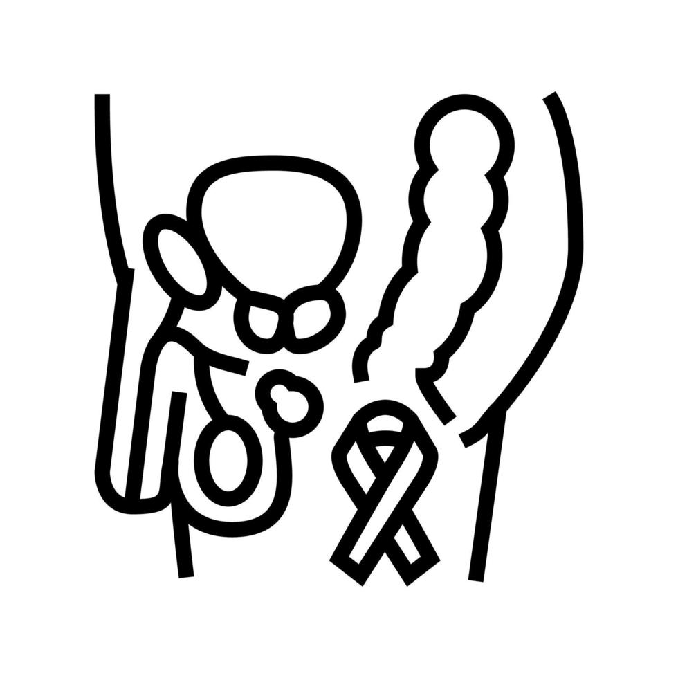 prostata cancro linea icona vettore illustrazione