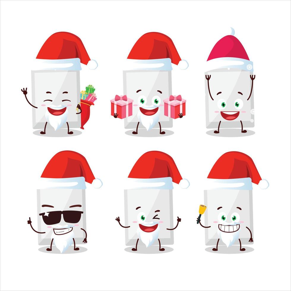 Santa Claus emoticon con bianca tavoletta cartone animato personaggio vettore