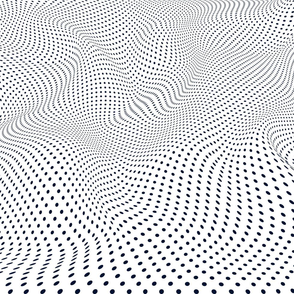 astratto onda di particelle. superficie di onda punti. tratteggiata geometrico sfondo. vettore sfondo
