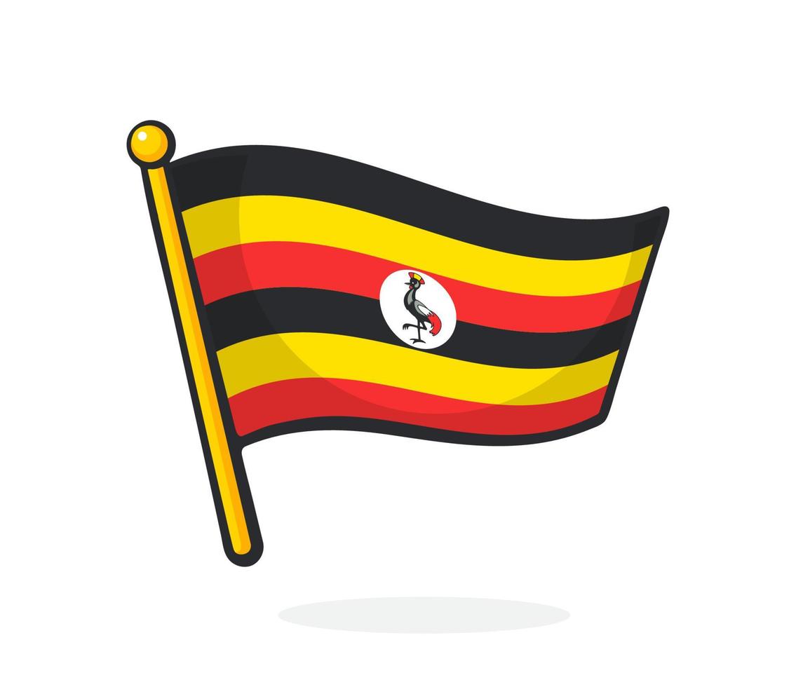 cartone animato illustrazione di nazionale bandiera di Uganda vettore