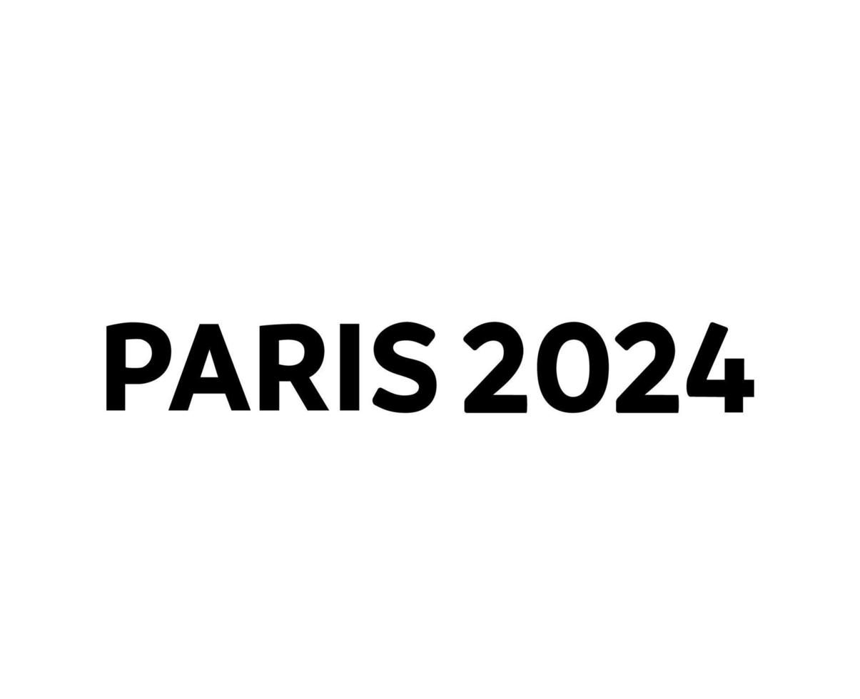 Parigi 2024 olimpico Giochi nome nero logo simbolo astratto design vettore illustrazione