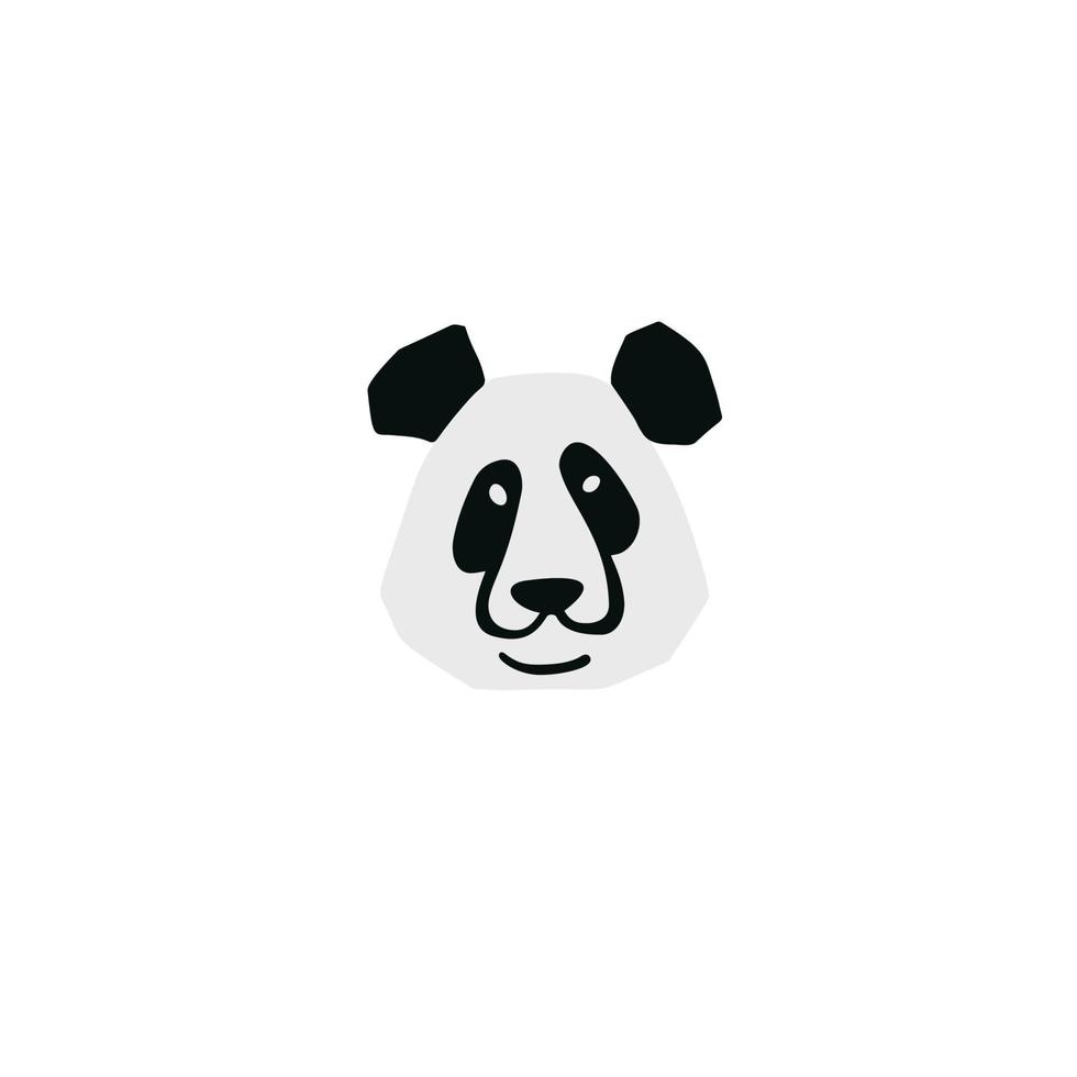 panda orso testa illustrazione nel minimalista taglio stile isolato su bianca vettore