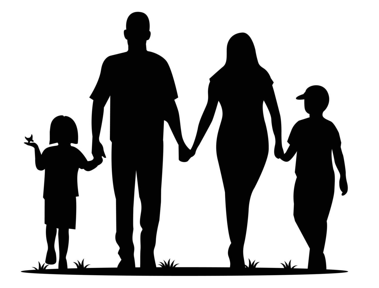 famiglia illustrazione vettore silhouette